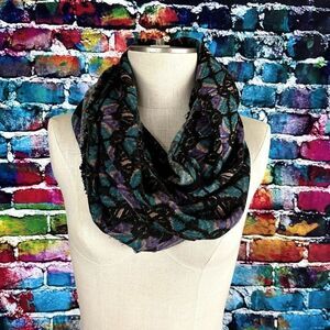 Staring at Stars Infinity Wrap Scarf Multi Color Fringe Trim